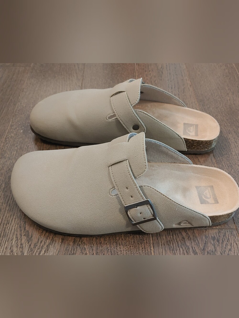 Men's Slip-On Buckle Mules in Beige